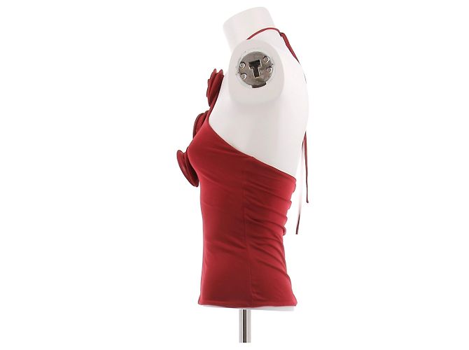 Top Magda Butrym Rouge à Motifs Floraux en Coton - vue 3