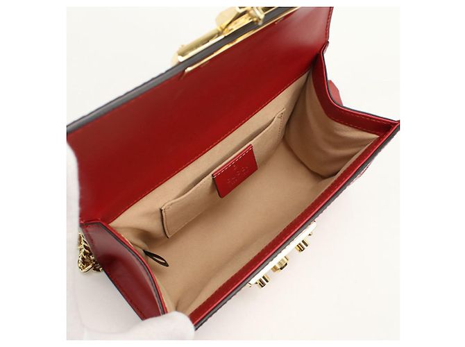 Borsa a tracolla in pelle rossa Gucci Rosso - vista 3