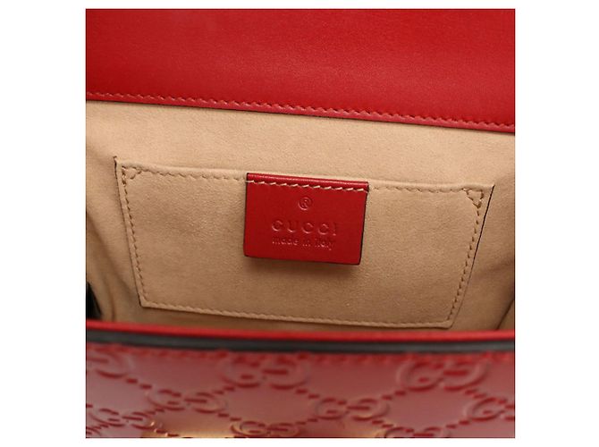 Borsa a tracolla in pelle rossa Gucci Rosso - vista 4