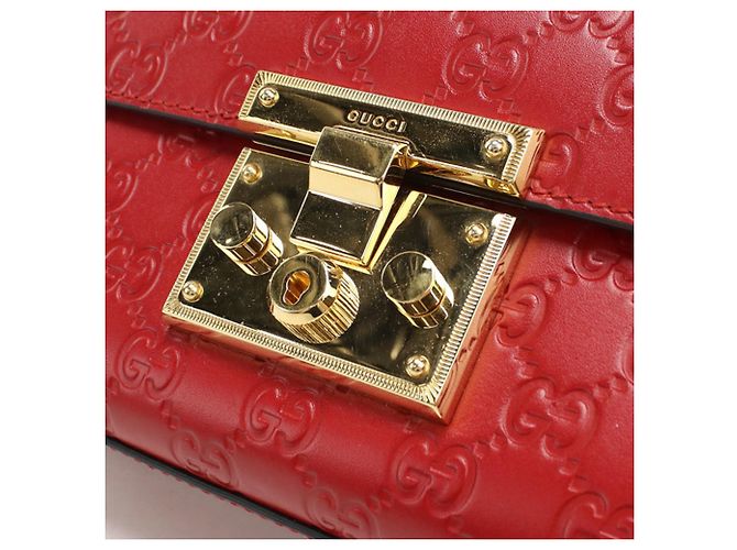 Borsa a tracolla in pelle rossa Gucci Rosso - vista 5