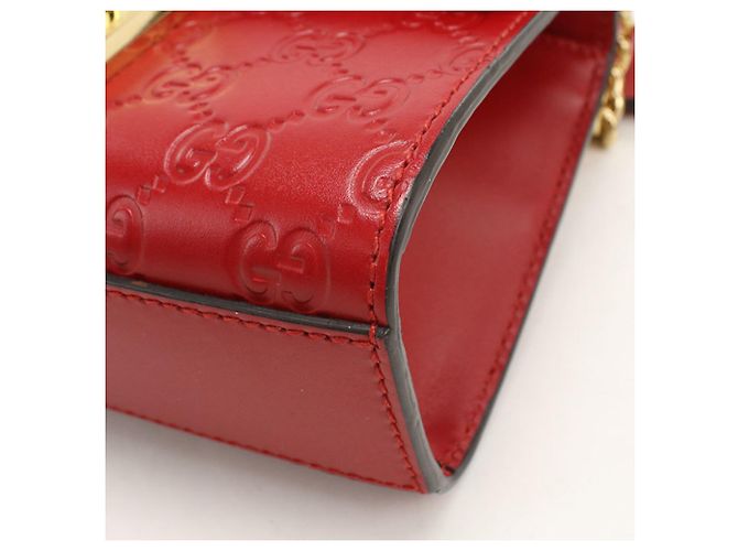 Borsa a tracolla in pelle rossa Gucci Rosso - vista 6