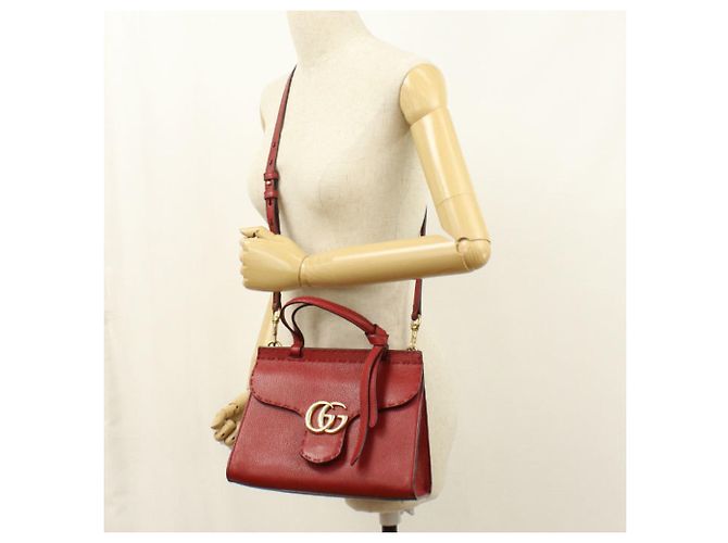 Borsa Gucci GG Marmont Rosso - vista 8