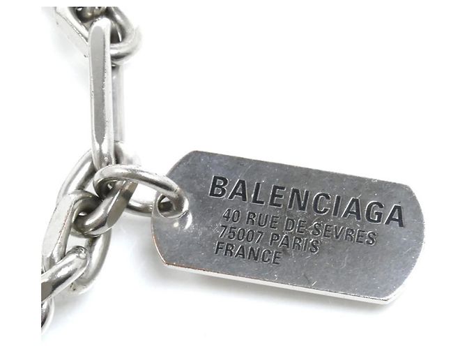Bracciale con moschettone e targhette in ottone Balenciaga - vista 3