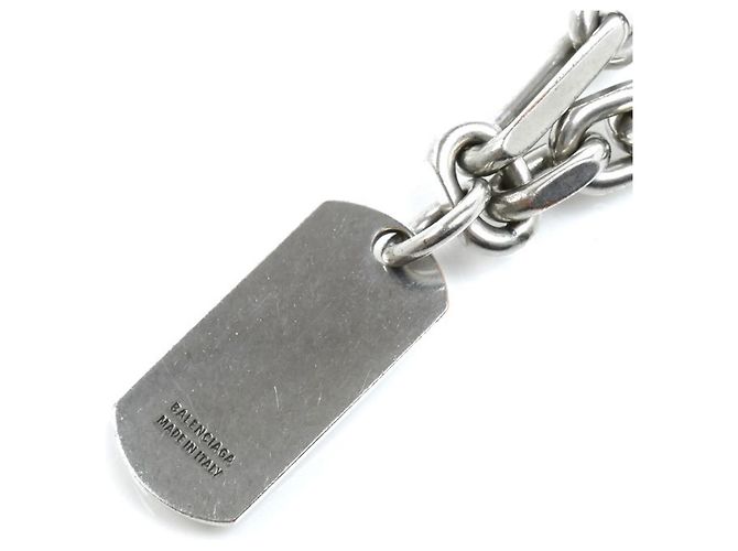 Bracciale con moschettone e targhette in ottone Balenciaga - vista 4