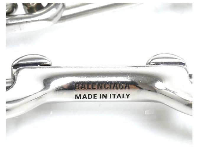 Bracciale con moschettone e targhette in ottone Balenciaga - vista 5