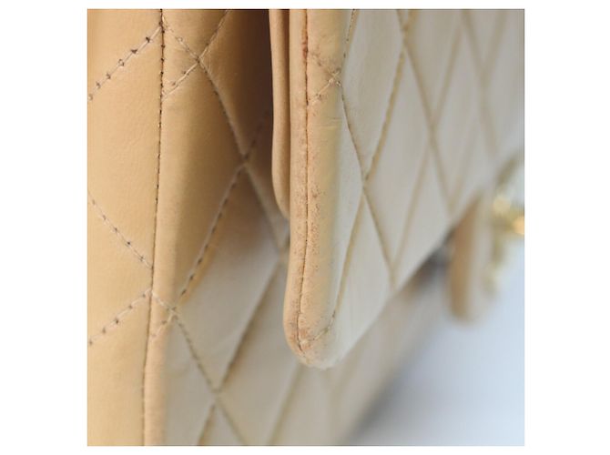 Chanel A01112 Lambskin Matelassé 25 Bolso de Hombro Beige - vista 8