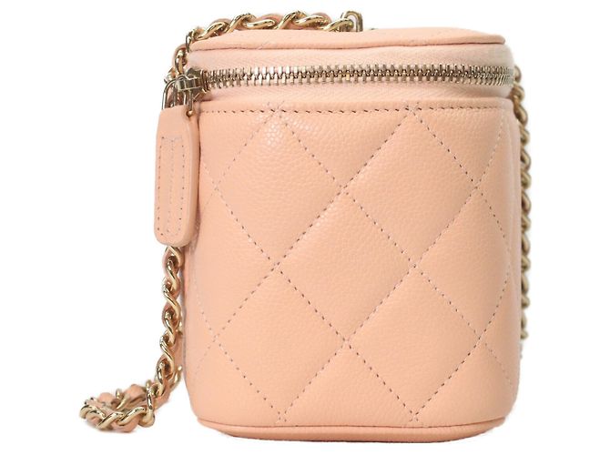 Borsa a tracolla Chanel AP1341 in pelle caviar rosa beige - vista 4
