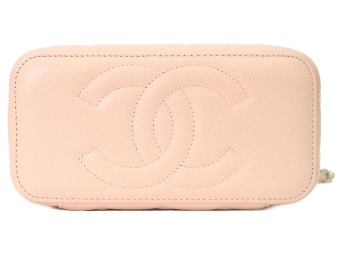 Borsa a tracolla Chanel AP1341 in pelle caviar rosa beige - vista 5