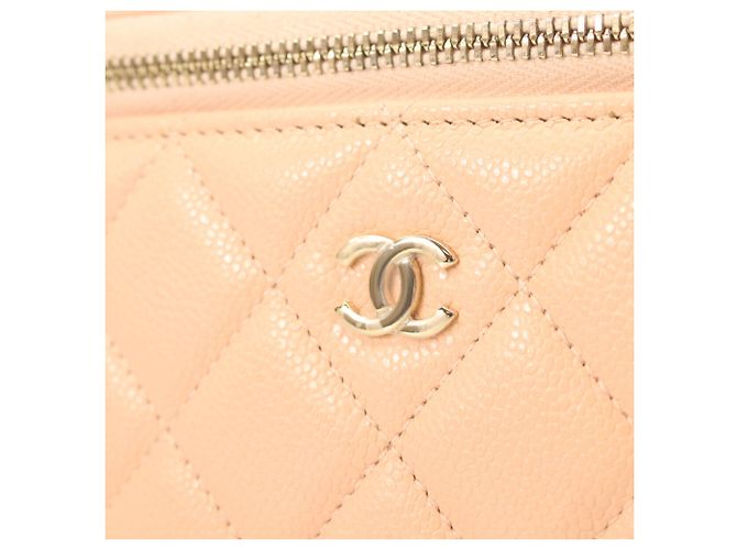 Borsa a tracolla Chanel AP1341 in pelle caviar rosa beige - vista 6