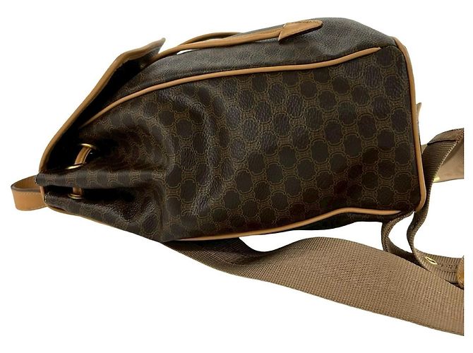 Céline Celine Vintage Macadam Blazon Triomphe Leder Rucksack Braun - Ansicht 5