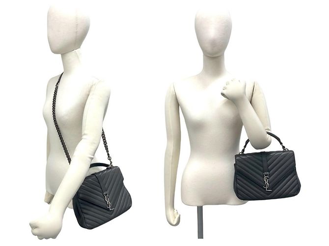 Borsa 2-Way Saint Laurent Paris College Marrone - vista 2