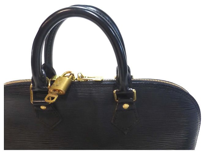 Sac à main Louis Vuitton Alma en cuir noir - AR0977 - vue 2