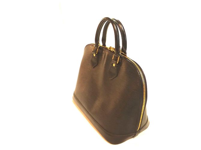 Sac à main Louis Vuitton Alma en cuir noir - AR0977 - vue 7