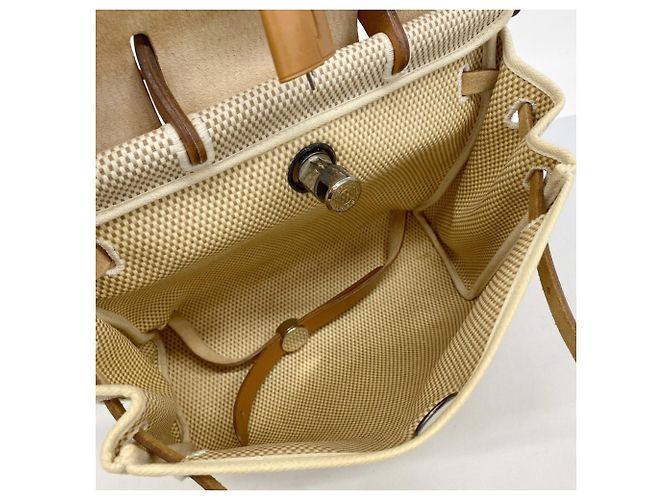 Hermès Zaino Hermes Herbag Ad PM Toile GM in Natural - vista 4