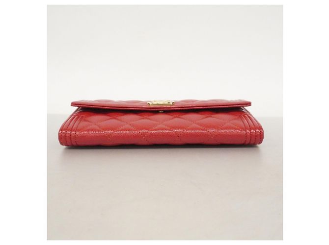 Chanel Boy Long Wallet in Red Caviar Leather - view 2