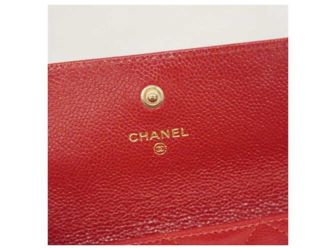 Chanel Boy Long Wallet in Red Caviar Leather - view 4