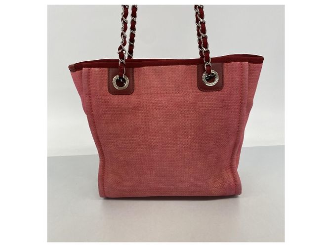 Chanel Deauville Canvas Chain Tote Bag Rot - Ansicht 10