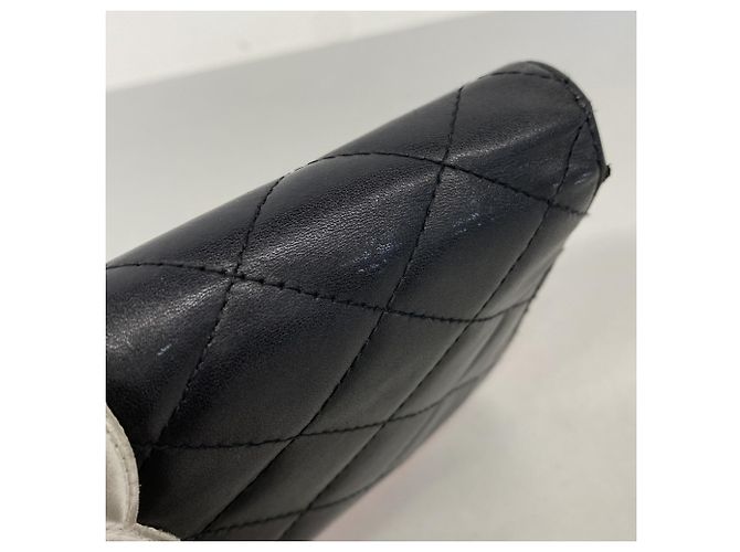 Cartera larga de cordero Cambon Chanel Negro Blanco - vista 7