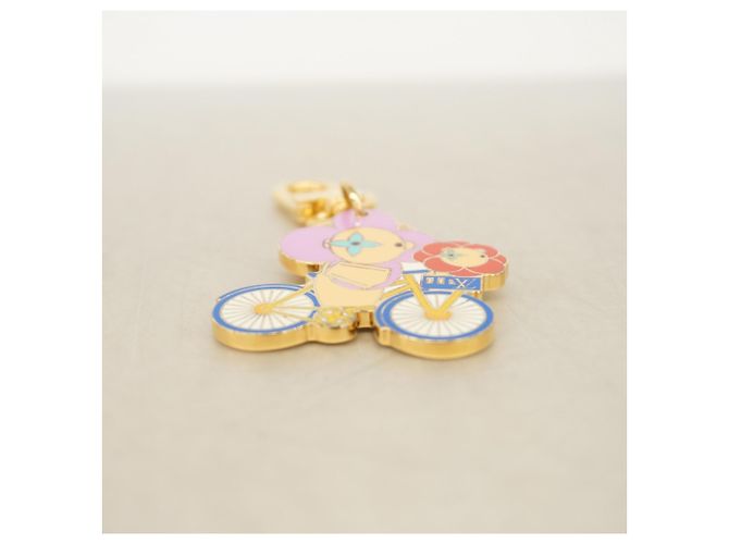 Portachiavi Vivienne Vero Louis Vuitton M00871 Rosa Blu D'oro - vista 2
