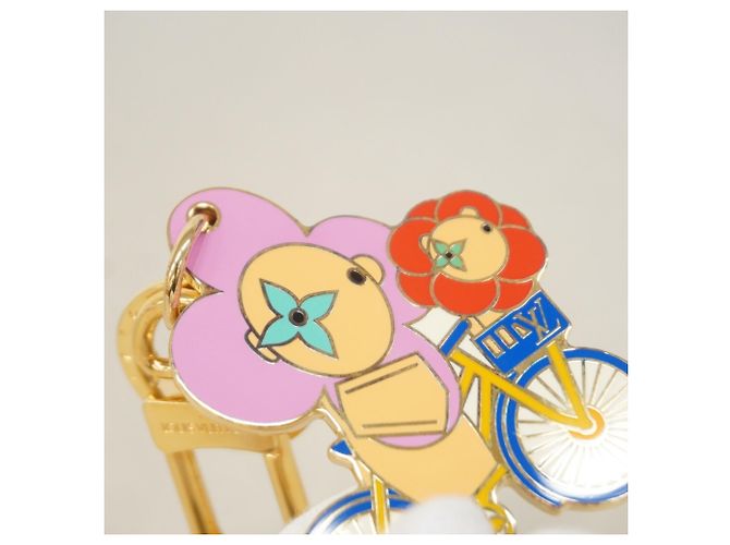 Portachiavi Vivienne Vero Louis Vuitton M00871 Rosa Blu D'oro - vista 5