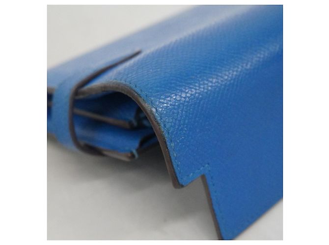 Hermès Kelly Long Wallet aus blauem Epsom-Leder - Ansicht 11