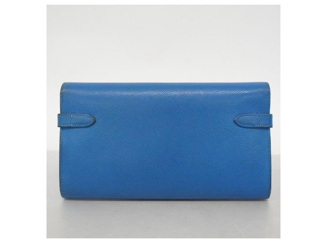 Hermès Kelly Long Wallet aus blauem Epsom-Leder - Ansicht 13