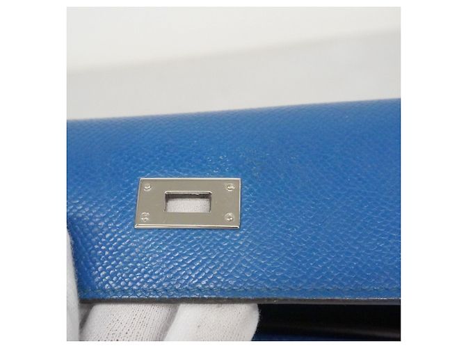 Hermès Kelly Long Wallet aus blauem Epsom-Leder - Ansicht 6