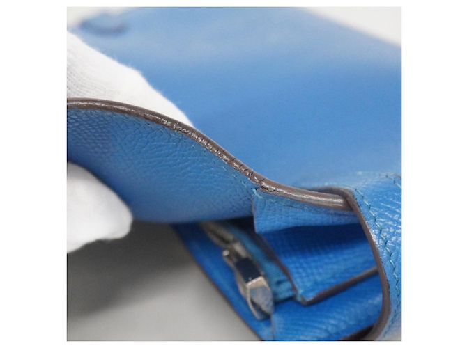 Hermès Kelly Long Wallet aus blauem Epsom-Leder - Ansicht 8