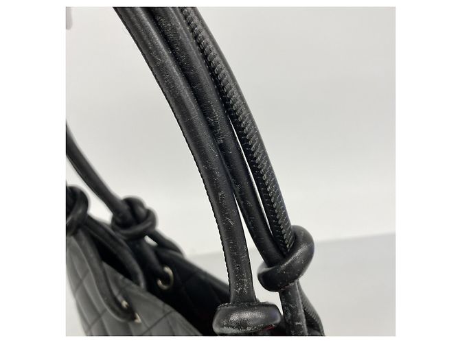 Chanel Cambon Tote Bag aus schwarzem Lammleder - Ansicht 10
