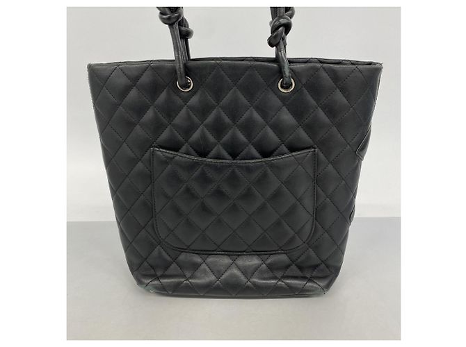 Chanel Cambon Tote Bag aus schwarzem Lammleder - Ansicht 11