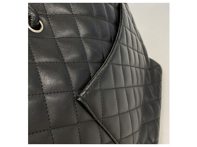 Chanel Cambon Tote Bag aus schwarzem Lammleder - Ansicht 8