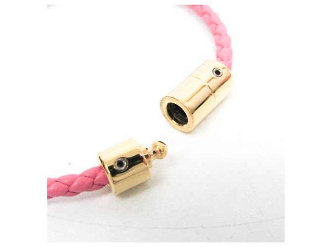 Pulseira Prada em couro nappa com placa de triângulo Rosa - vista 4