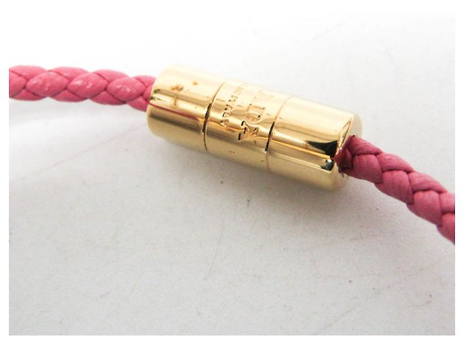 Pulseira Prada em couro nappa com placa de triângulo Rosa - vista 6
