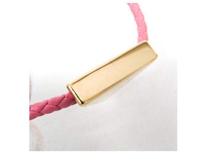 Pulseira Prada em couro nappa com placa de triângulo Rosa - vista 7