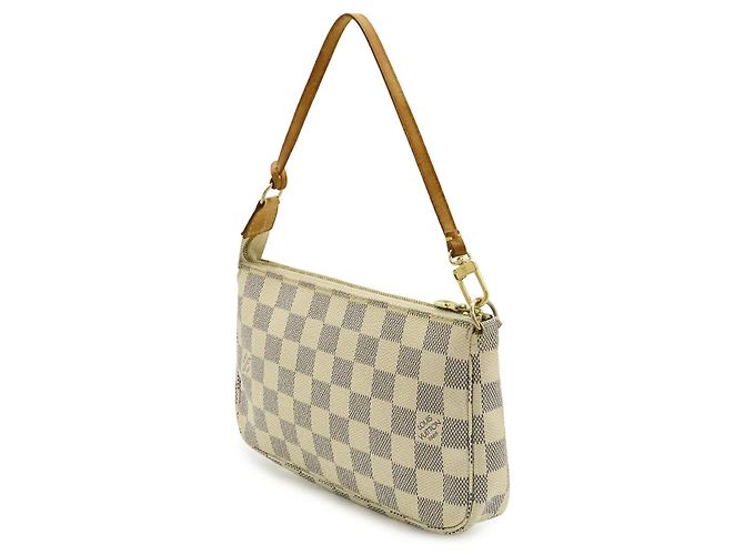 Borsa Louis Vuitton Damier Azur Pochette Accessoires Crudo - vista 3