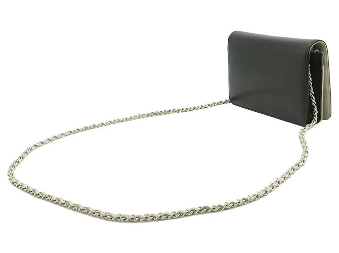 Borsa a tracolla con catena portafoglio Chanel Coco Mark Nero Argento - vista 3