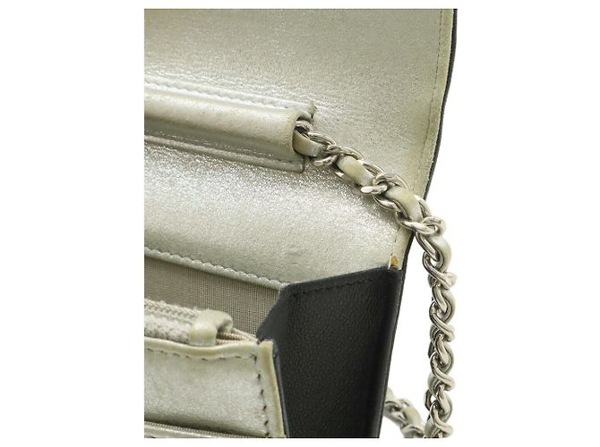 Borsa a tracolla con catena portafoglio Chanel Coco Mark Nero Argento - vista 7