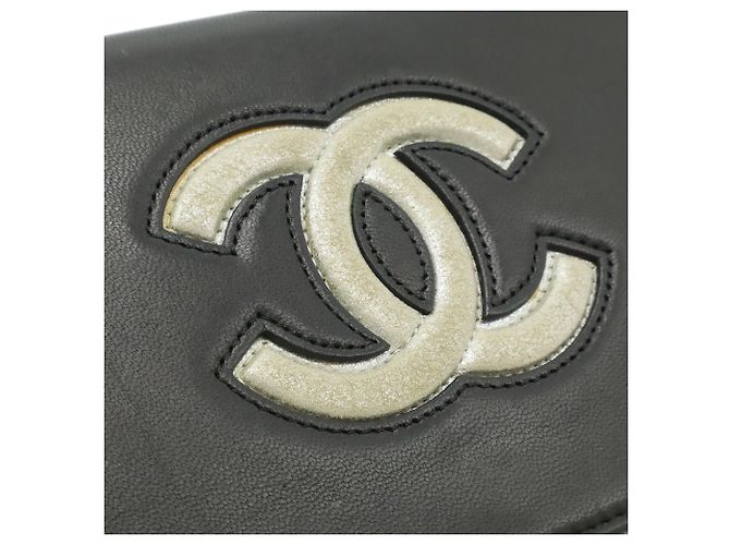 Borsa a tracolla con catena portafoglio Chanel Coco Mark Nero Argento - vista 9