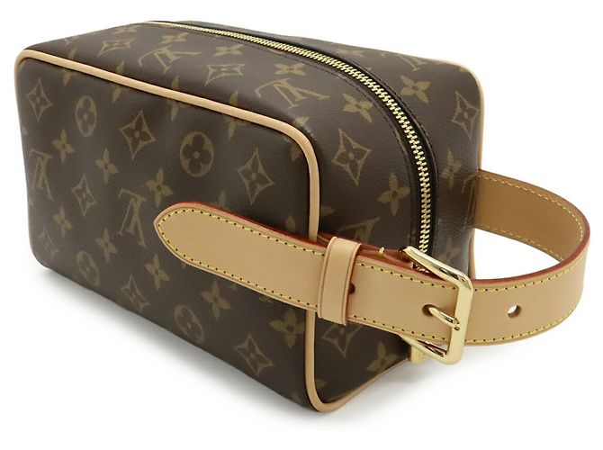 Necessaire Louis Vuitton Monogram Locker Dopp Kit Clutch Handbag Marrone - vista 3