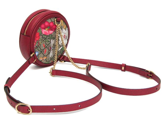 Zaino Gucci Ophidia GG Flora Rosso Beige - vista 3