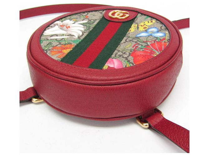 Zaino Gucci Ophidia GG Flora Rosso Beige - vista 8