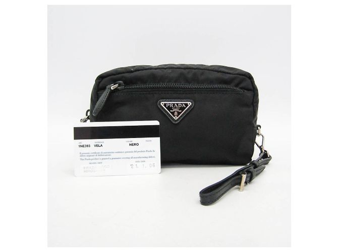 Pochette de cuero Prada VELA 1NE393 para mujer Negro - vista 2