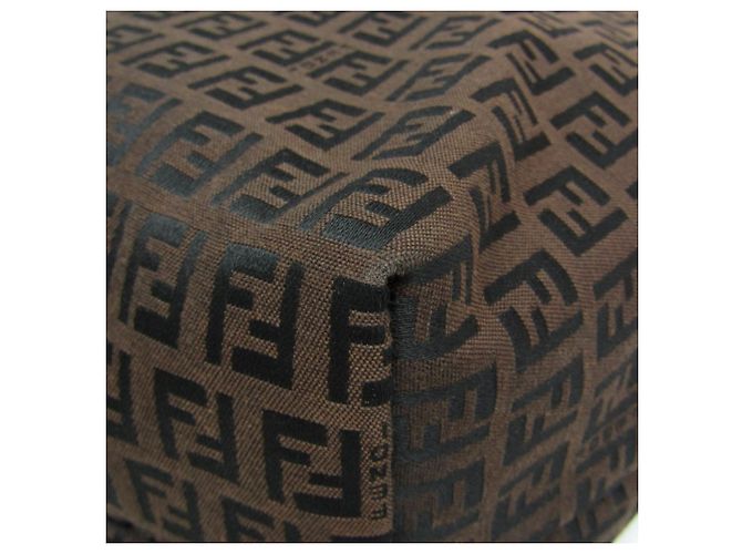 Fendi Zucchino Canvas und Leder Tote Bag Braun - Ansicht 5