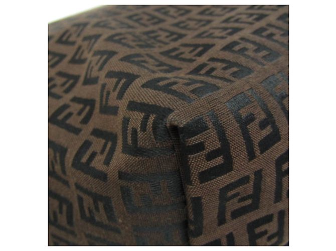 Fendi Zucchino Canvas und Leder Tote Bag Braun - Ansicht 6