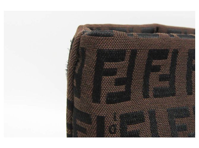 Fendi Zucchino Canvas und Leder Tote Bag Braun - Ansicht 7