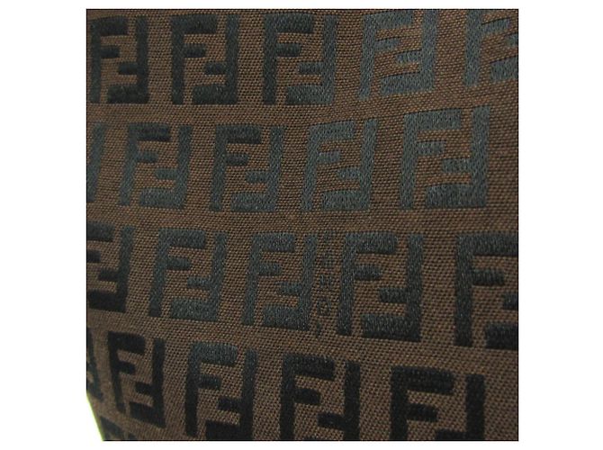 Fendi Zucchino Canvas und Leder Tote Bag Braun - Ansicht 9