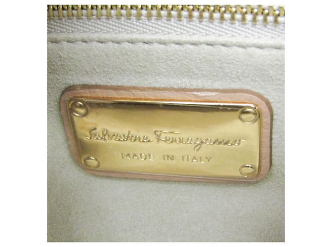 Salvatore Ferragamo Gancini EZ-21 E424 Handtasche Beige - Ansicht 14