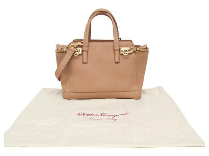 Salvatore Ferragamo Gancini EZ-21 E424 Handtasche Beige - Ansicht 2