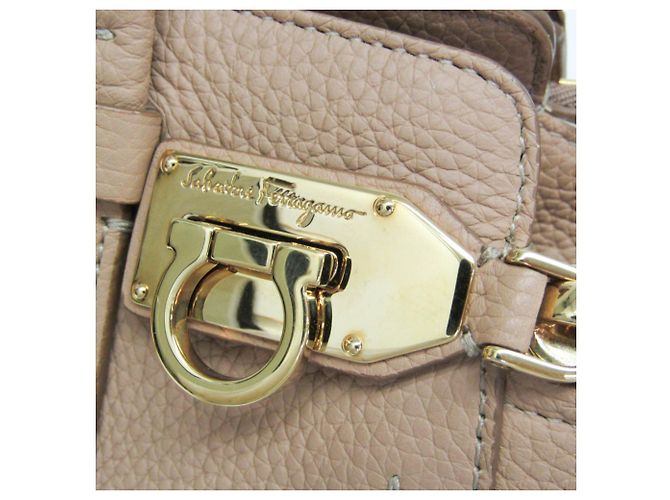 Salvatore Ferragamo Gancini EZ-21 E424 Handtasche Beige - Ansicht 9