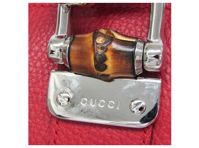 Borsa da donna in pelle Gucci Bamboo 355772 Rosso - vista 8